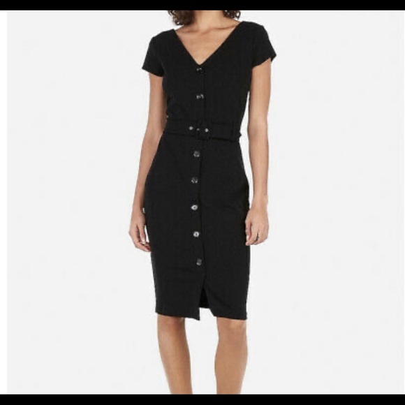 Express button down sheath dress black small - Picture 2 of 3
